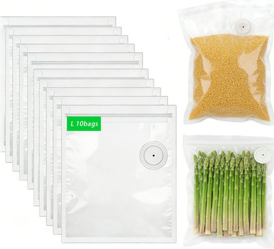 Sous Vide Cooking Bags - Set of 10 | BPA-Free Reusable Vacuum Seal Bags (10 Larg