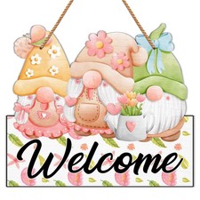 Spring Door Decorations for Home, Welcome Sign for Front Door Rustic Welcome