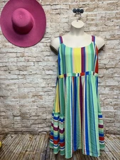 Maree Pour Toi Colorful Stripe Sundress Women’s 18 - SUPERB
