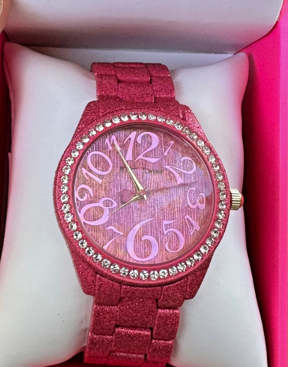 BRAND NEW WITH TAGS BETSEY JOHNSON PINK FLAMINGO WRISTWATCH FUN!! CUTE!! Betsey Johnson BJ00019-17 Owl Pavè Dial Pink Stones Accent  main image 4