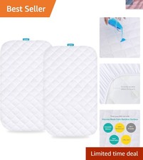 Ultra Soft Waterproof Bassinet Mattress Pad   2 Pack for BCOL/Semphis Babies