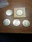 4 - 1965, 1 - 1956,  Canada Silver HALF DOLLAR Coin  80% AG $2.50 FACE VALUE #8