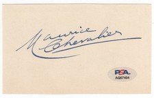 MAURICE CHEVALIER Autographed Index Card PSA/DNA French Actor & Singer