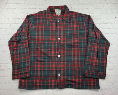 Vintage L.L. Bean Mens Size XL Scotch Plaid Flannel Pajama Button Up Shirt
