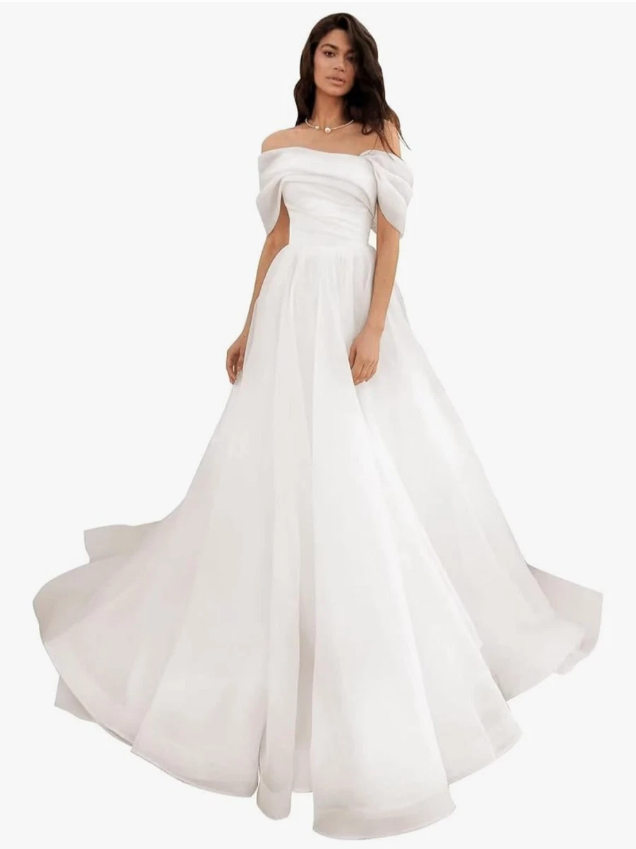 flowy a line dresses Satin Flowy A-Line Dress With Leg Slit, Open Back
