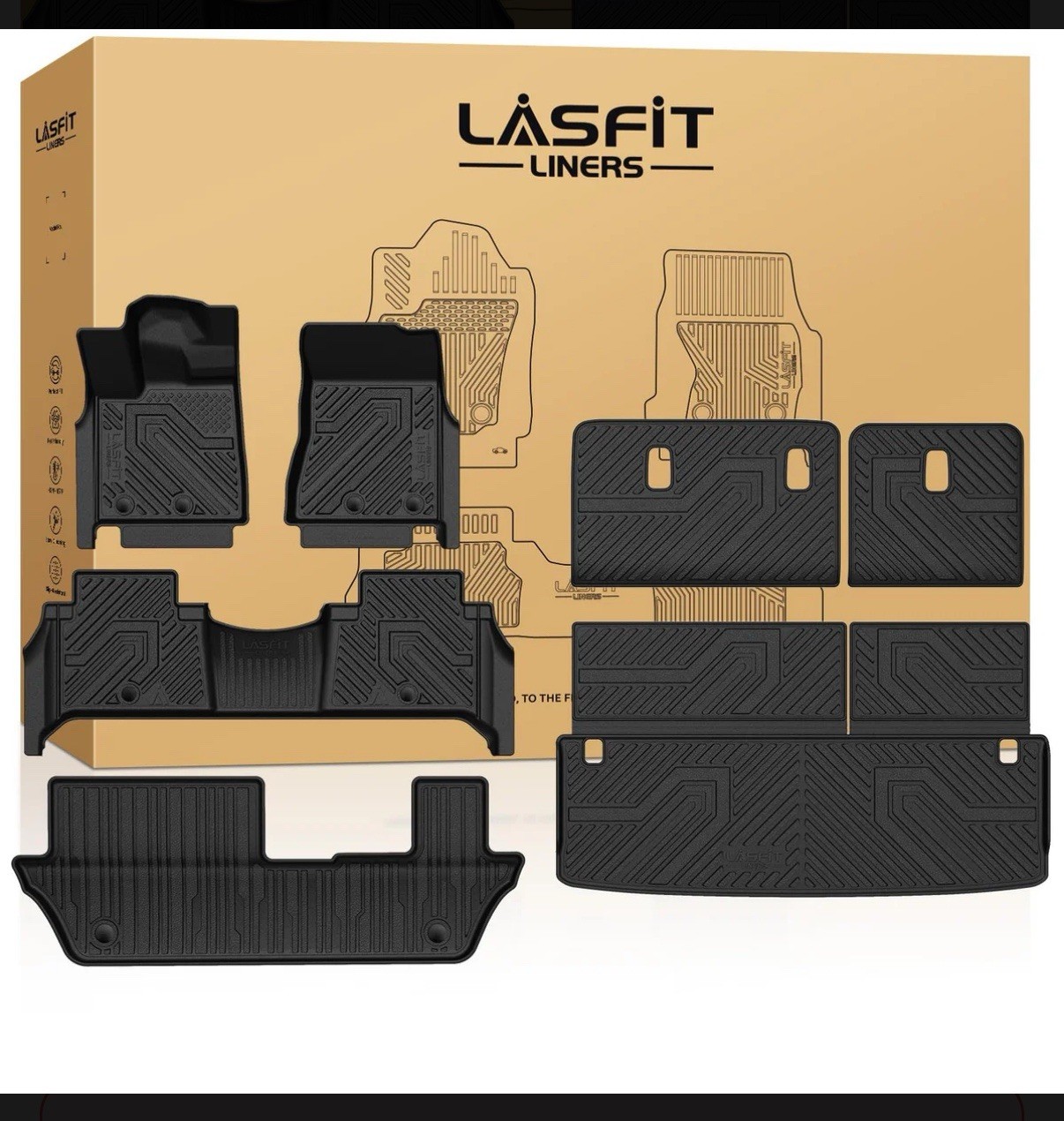 LASFIT Floor Mats & Cargo Mat Nissan Armada/Infiniti QX80 2025-2026 8 Seats NEW.