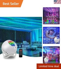 Star Projector with Bluetooth Speaker & White Noise - 360° Night Light, 5.3in