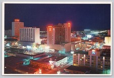 Postcard Reno Nevada Aerial Night View Illuminated 1987  6x4
