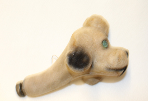 VINTAGE FLOCKED POODLE DOG BOBBLE HEAD, 10 ¾ INCH LONG, 6 INCHES TALL - Picture 12 of 13