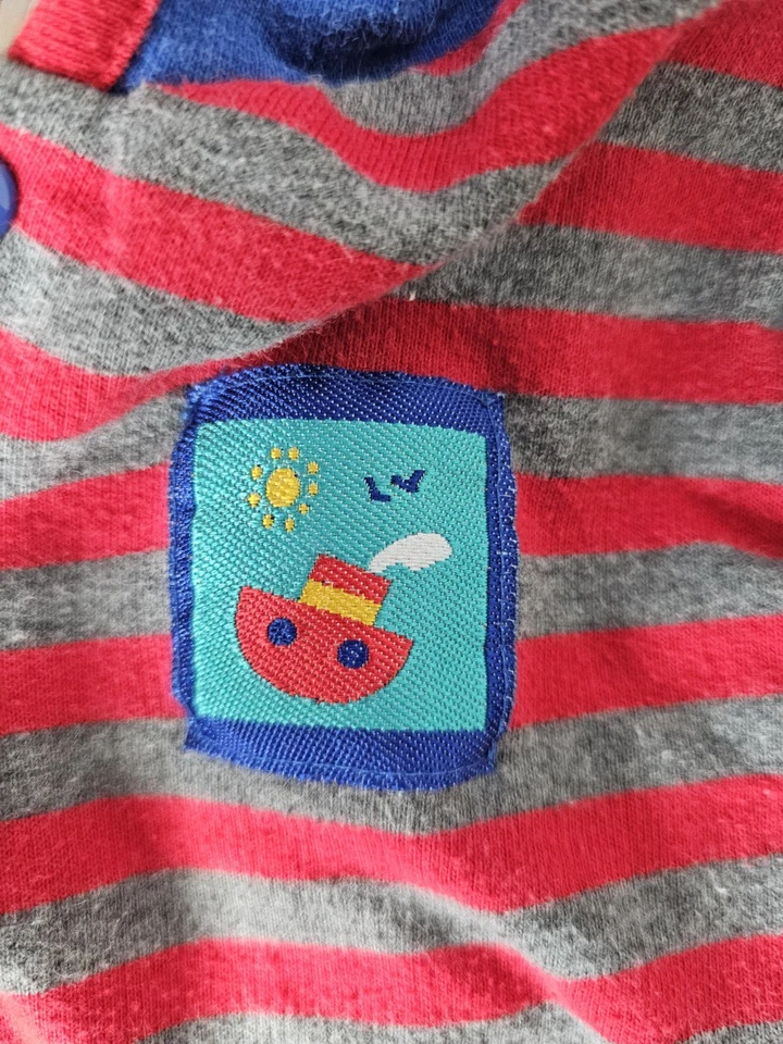 复古婴儿男孩船扣连帽连身裤 18 个月 — 第 3/4 张图片