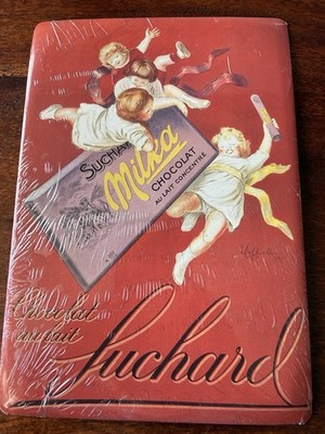 Vintage Suchard Milka Chocolate Cupid Metal Postcard France 2004 6x8