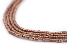 Copper Double Heishi Beads 2mm 24 Inch Strand