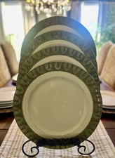 PIER 1 GEMMA BAROQUE MOSSTONE Dinner Charger Plates Set of 4 Italy
