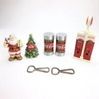 Vintage Coca-Cola Salt & Pepper Shaker Lot of 3 Sets + Coke Metal Bottle Openers