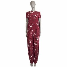 55687 auth VALENTINO raspberry silk FLORAL Short Sleeve T-Shirt Shirt S
