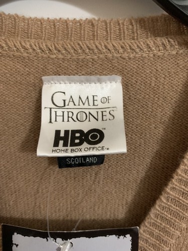 Game Of Thrones Women’s Sweater HBO Wool Lannister Small Tan Made Scotland Knit - Picture 3 of 11