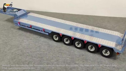 Semirremolque de metal de 5 ejes para camiones tractor de radiocontrol de 1/14 volquete de control remoto - Vídeo 1 de 1