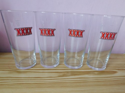 Set 4 Castlemaine Pint Glass XXXX Retro Pint Glass Vintage Man Cave