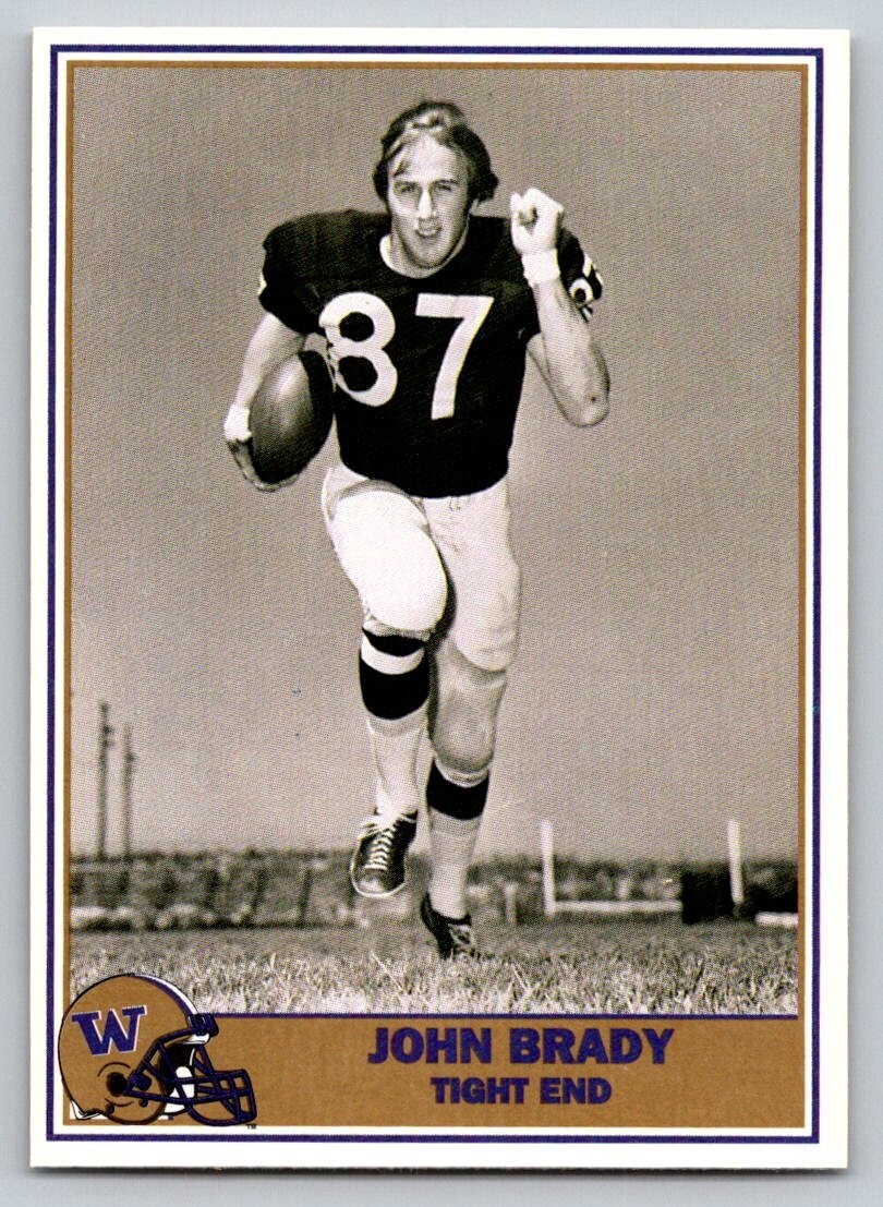 1992 Pacific Washington Huskies Football Greats Football John Brady #88