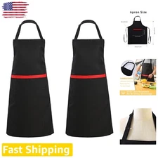Full Coverage Kitchen Apron Set - 2 Black Aprons for Ultimate Kitchen Protection