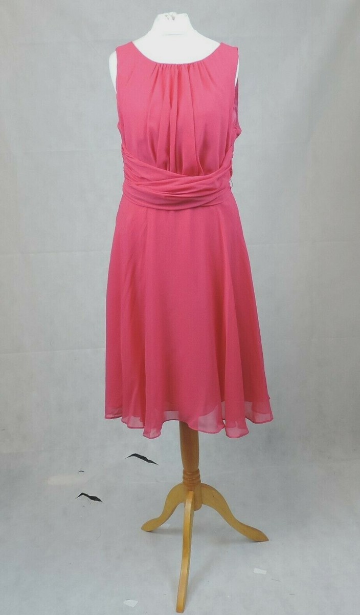 Phase Eight Marti Chiffon Dress Magenta Size 12 Uk Rrp £120 CR017