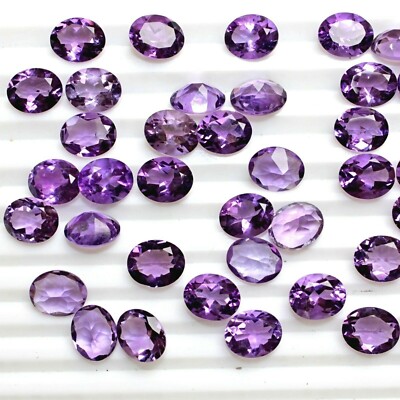 Wholesale Lot 9x7mm 11x9mm Oval Facet Amethyst lose Edelsteine