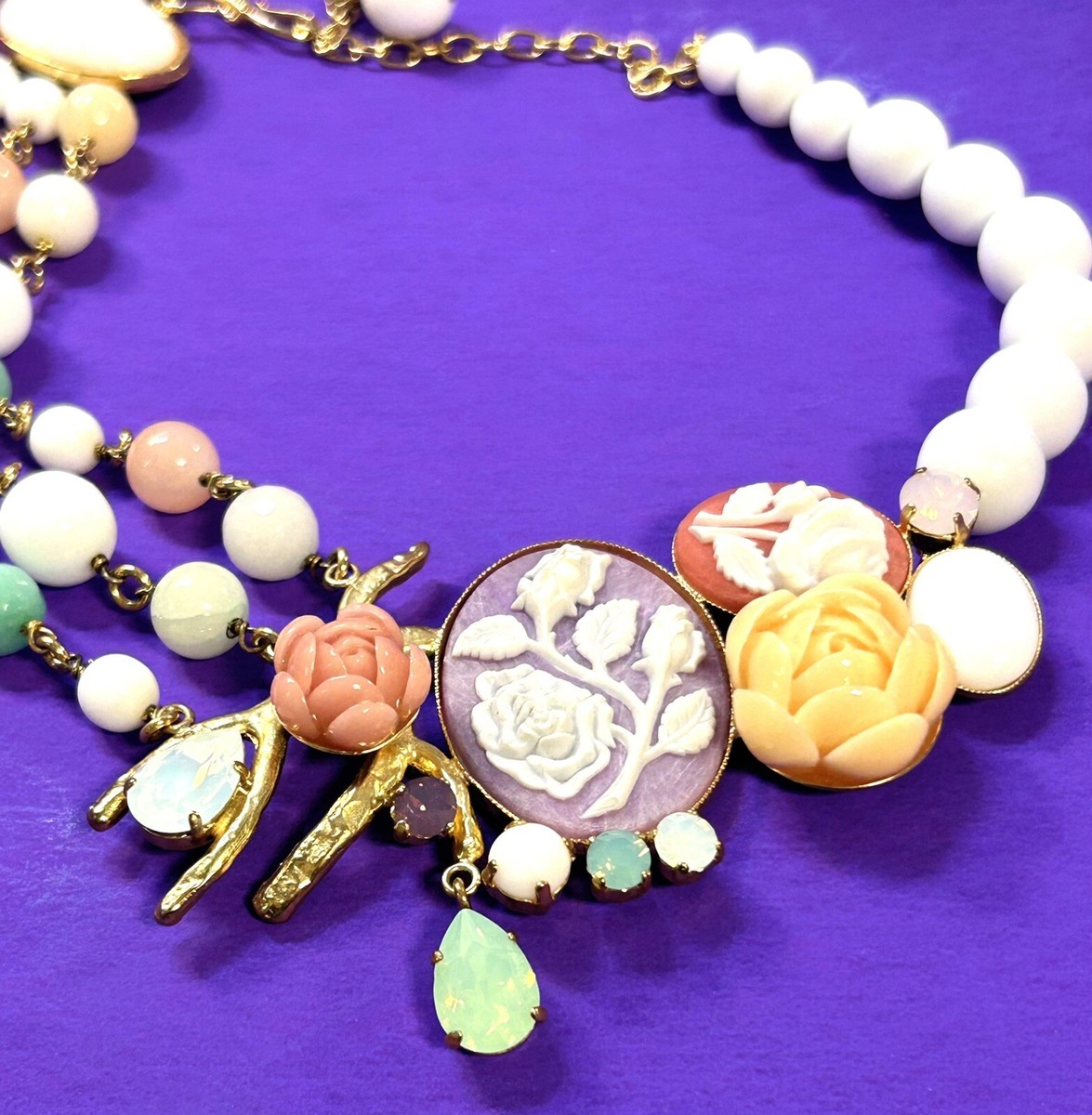 Designer Philippe Fernandis Paris Flower Cameo Pastel