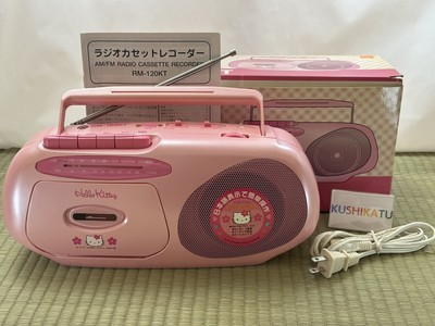 Sanrio Hello Kitty Radio Cassette Deck Recorder Pink RM-120KT W/B NM From Japan
