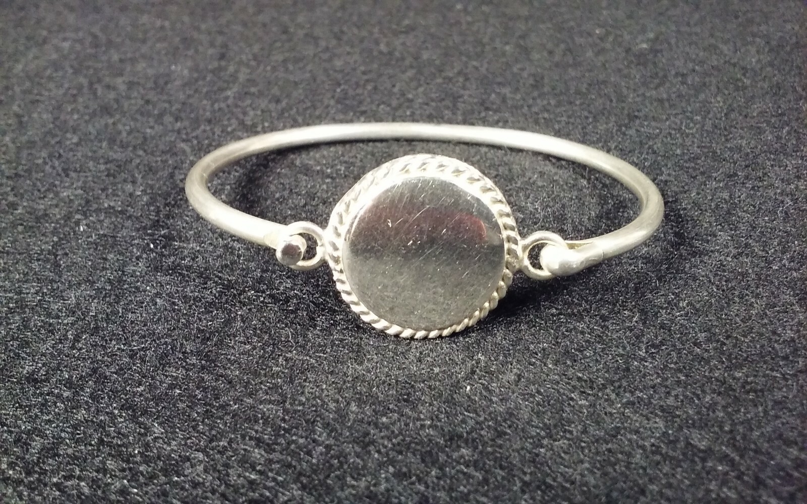 Sterling Silver 925 Bangle Monogram Bracelet Engr… - image 1