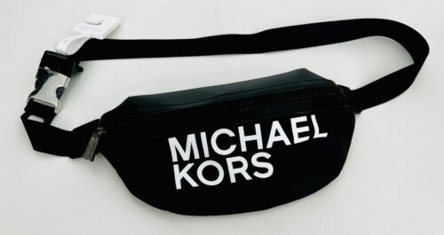 NEW MICHAEL KORS MK BLACK HIP PACK FANNY PACK WAIST BELT CROSSBODY BAG $78 SALE - Picture 1 of 7