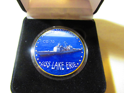 US NAVY - USS LAKE ERIE / CG-70 Challenge Coin with Presentation Box