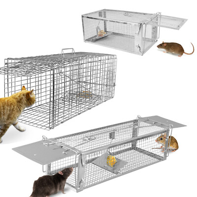 Humane Live Animal Trap 1 / 2 Doors Rodent Cage for Rabbits Cat Raccoon Squirrel