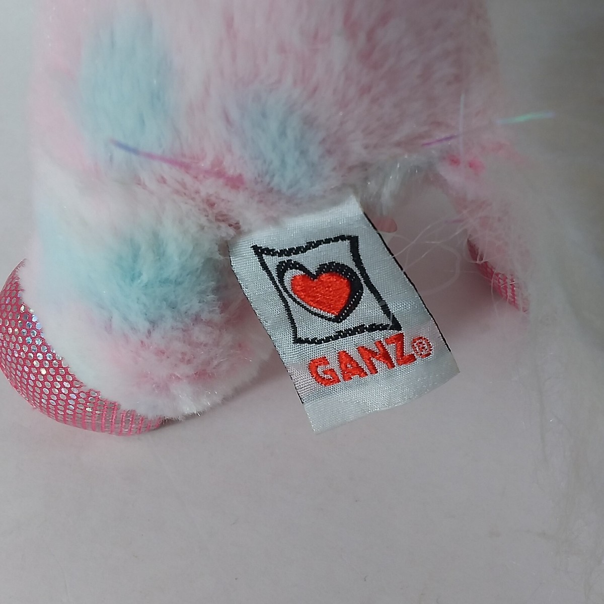 Ganz Pink Pony Horse Plush Stuffed Webkinz Sparkly With Blue