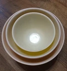 Vintage Pyrex Citrus Yellow Orange Nesting 4 Piece Mixing Bowl Set 401 402 403