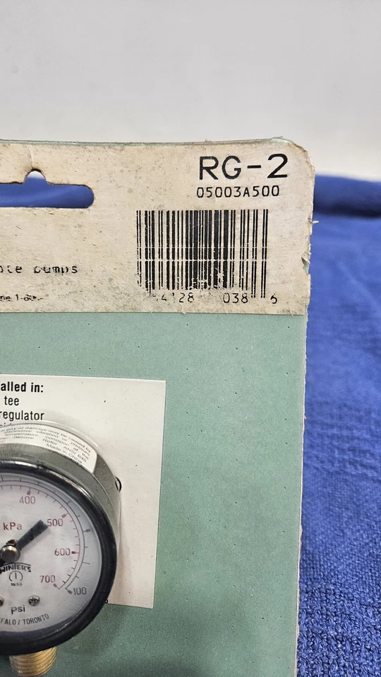 1/4” NPT 100 PSI Press Gauge, Water Ace, RG-2, 05003A500, New, Unopen, SEE PICS  - Image 3 of 4