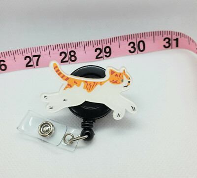 JUMPING KITTY, Cat Badge reel, Nurse, Teacher, Gift, Cat , Cats, Badge reel,