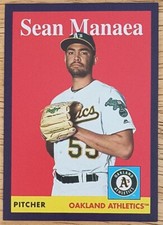 2019 Topps Archives 1958 Design Purple Sean Manaea #86 Oakland Athletics /175