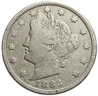 1883 Liberty V Nickel Type 1 No CENTS Fine Free Shipping