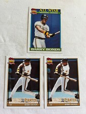 (3) 1991 BARRY BONDS-TOPPS ALL STAR #401-(2) TOPPS #570 BASEBALL CARDS