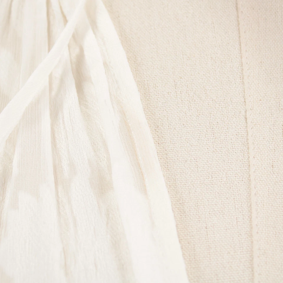 Top Vince Nuevo con Etiquetas Manga Larga Transparente Cuello en V Talla Pequeña en Seda/Algodón Blanco roto Foto 3 de 4