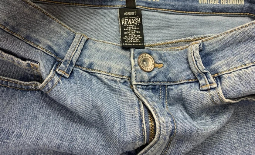 Rewash Womens Shorts SZ 5/27 Blue Denim High Rise Distressed Cut Off's Shorts