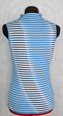 TAIL WHITE LABEL Sz XS Sleeveless GOLF Top Blue White Black