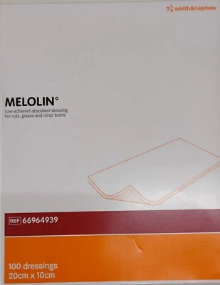Melolin Pad Dressing 20x10cm Pack of 10 Low-Adherent Sterile
