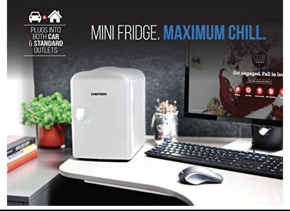 Chefman Mini Portable Compact Personal Fridge Cools & Heats - 4 Liter Capacity - Image 4 of 4