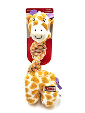 KONG Knots Twists GIRAFFE M/L Low Stuff Squeak Braided Rope Tug  Shake Dog Toy