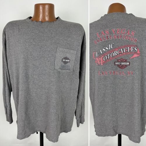 Vintage Las Vegas Harley-Davidson T-Shirt XL Heather Gray Classic Motorcycles Biker - Bild 2 von 17