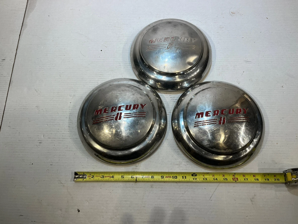 1941 Mercury 8 Dog Dish Hubcaps Wheel Covers Poverty Caps Vintage Rare Set of 3