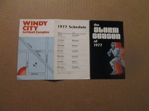 APSPL Chicago Storm Vintage Defunct Circa 1977 Team Logo Season Ticket Brochure - 第 1/2 張圖片