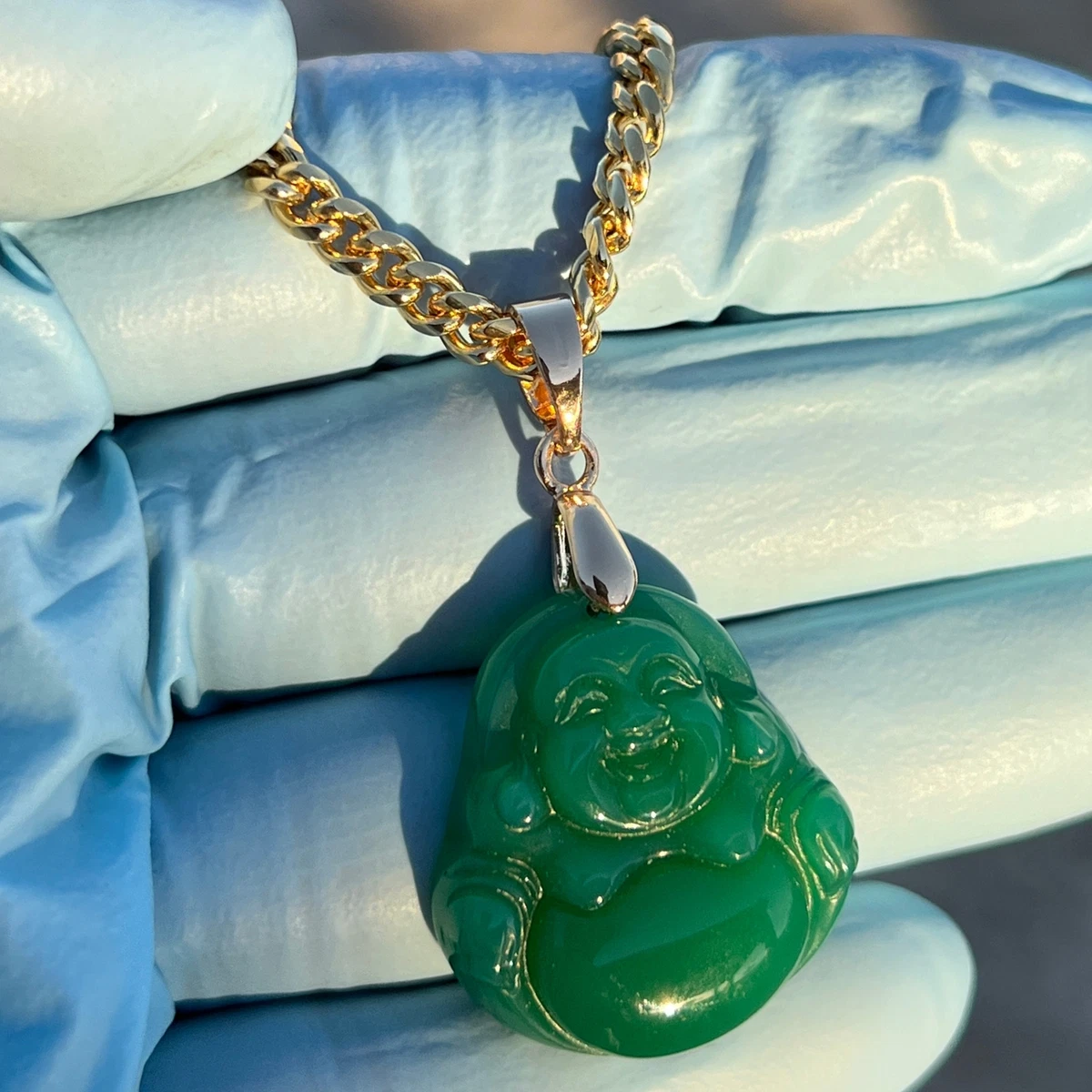 Green & White Jade Buddha Necklace – Whitestone Jewelry Co.