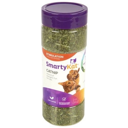 SmartyKat Catnip For Cats,Pure & Potent,Resealable Shaker Canister,2 oz,Portable